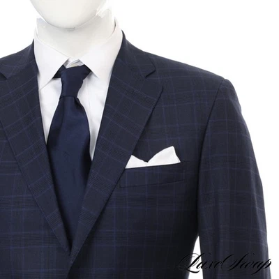 Chaqueta Canali Silver Label 1934 Hecha en Italia Azul Real Zafiro Glen Check 52 Foto 1 de 4