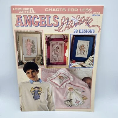 Angels Galore Cross Stitch Pattern Book 38 Designs Leisure Arts 2960 Vintage - Image 1 of 4