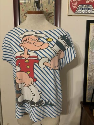 DE COLECCIÓN: Camiseta a Rayas Doble Cara King Features Syndicate “Popeyes” Talla M/L Foto 1 de 4