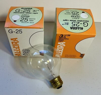 Set Of 3 Satco A3647 130V Medium Base 25-Watt G25 Clear Light Bulbs - Image 1 of 4