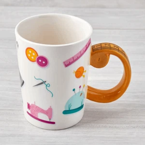 Sew Thirsty Novelty Tape Measure Mug - Sewing Birthday Office Cup Drink Gift - Picture 1 of 2