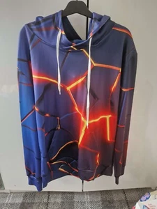 Mens Lava Print Geometric Hoodie - Picture 1 of 3