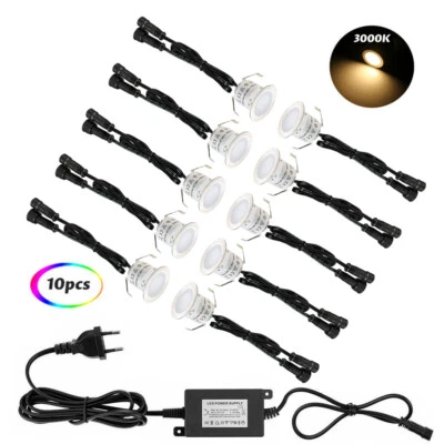 10-20x12V LED Bodeneinbaustrahler Einbaustrahler Warmweiß 3000K 0,6W Wasserdicht - Bild 1 von 4