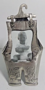 Picture Frame 3 x 2 1/4  hanging overalls cat bear - Picture 1 of 1