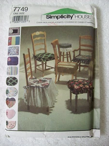 SEWING PATTERN SIMPLICITY HOUSE #7749 CHAIR PADS & PLACEMATS NEW UNCUT - Imagen 1 de 1