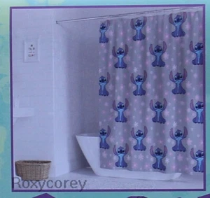 Disney Lilo & Stitch Gray Stitch Shower Curtain 72x72 NWT - Picture 1 of 2
