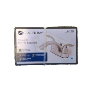 Glacier Bay 4 in. Centerset 2-Handle Low-Arc Bathroom Faucet in Brushed Nickel - Picture 1 of 2