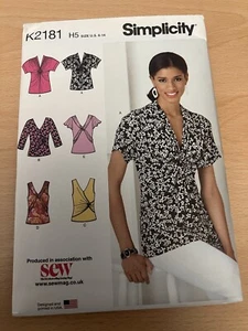 TRACKED Simplicity Sewing Pattern K2181 Twist Top For Jersey U.S Size 6-14 Uncut - Picture 1 of 2