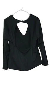 Camicia Future Collective sottile nera a costine manica lunga schiena aperta taglie forti 1X - Foto 1 di 6