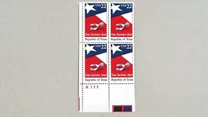 Estampillas Scott #2204 de la República de Texas, San Jacinto 22c bloque de 4 - Imagen 1 de 1