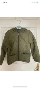 💗Zara girls khaki quilted jacket with hood, size 8-10 Years - Picture 1 of 5