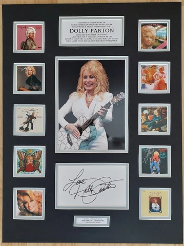 DOLLY PARTON - UNIQUE SIGNED DISPLAY  - SUPERB AUTOGRAPH -  COA Cover