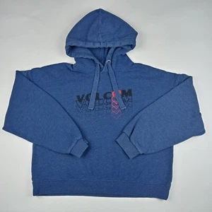 VOLCOM Hoodie Sweatshirt Sweater Women's Size 10 Large Pullover Heart Blue - Picture 1 of 9