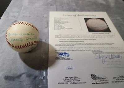 Mickey Mantle Signed Baseball "Best Wishes" JSA LOA *See Description*  - Image 1 of 4