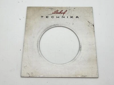 Placa de lente metálica de gran formato Linhof Technika 9x12 4x5 con orificio de 52,5 mm - Alemania Foto 1 de 4