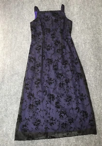 Vintage 90s Dress 5 6 Floral Velvet Burnout Whimsigoth Formal Prom Goth Grunge - Picture 1 of 16