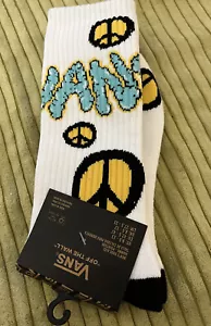 Vans Off The Wall Blanco Señal de Paz Señal de Humo Calcetines Talla Para Hombre 9 -13 NUEVOS - Imagen 1 de 3