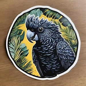 Black Cockatoo Sticker "3x3" - Picture 1 of 1