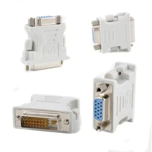 Adaptador DVI-D a VGA DVI 24+1 macho SVGA 15 pines hembra convertidor para PC portátil Reino Unido - Imagen 1 de 3