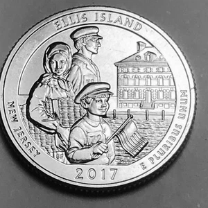 S Washington Quarter 2017 ATB Nueva Jersey Ellis Island unc como nuevo - Imagen 1 de 5
