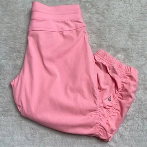 Ivivva Girl's Pink Bleached Coral Cropped Track Pants Size 12 - Picture 1 of 10