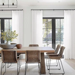 Ivory White Pinch Pleated 90 Inch Curtains for Living Room Cream Birch Linen Cur - Picture 1 of 8