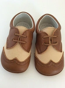 De Osu soft sole baby brown leather oxford shoe US 4 EURO 20 - Picture 1 of 6