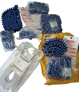 Lot 8pc Intralox Series 1100 Flush Tabbed Blue Grid Belts 1.8" x 1.33' - 5.63' - Picture 1 of 12