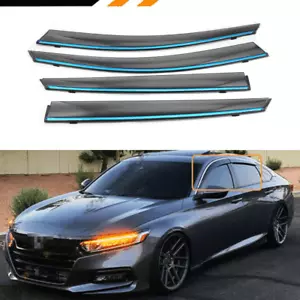 FOR 18-20 10TH GEN HONDA ACCORD CLIP-ON w/CHROME TRIM WINDOW VISOR RAIN GUARD 1F - Foto 1 di 12