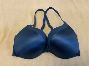 Sujetador Victoria's Secret 36DD azul Racerback acolchado desde el cierre - Imagen 1 de 4