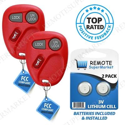 Replacement for GMC Sierra Sonoma Yukon Remote Car Keyless Key Fob Pair Red - Image 1 of 4