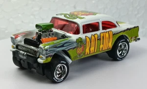 Hot Wheels Custom '55 Chevy Bel-Air Gasser, Real Riders, "Rat Fink" - Picture 1 of 9