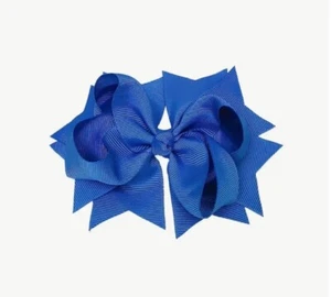 Royal Blue 5” Hair Bow Clip Grosgrain Ribbon Girl Hair Barrette Alligator Clip - Picture 1 of 4
