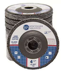 10 Pack 4.5” x 7/8" Jumbo 60 Grit Zirconia Flap Disc Grinding Wheels T29 - Picture 1 of 6