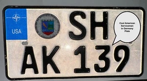 LICENSE PLATE BLOWOUT: American Serviceman in Germany Plate SH AK 139 - Picture 1 of 9