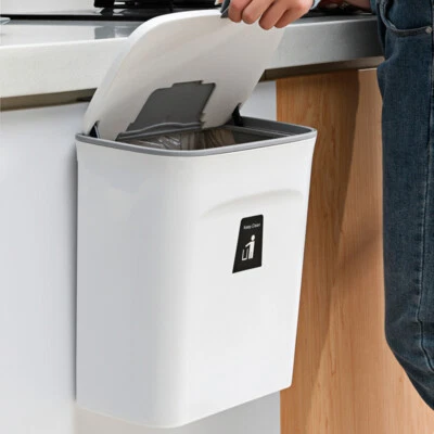 9 L Mülleimer Abfalleimer Bio Müll Eimer Abfallsammler Küche Bad Schrank Hängend - Bild 1 von 4