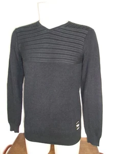 Pull maille coton/acrylique noir TEDDY SMITH RACING  taille M/50 col V - Picture 1 of 6