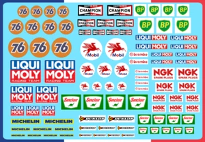DECALS Scalextric RC 10 sponsors GAS OIL FUEL VINTAGE 1/43 1/32 GT3 LMP 1 - Bild 1 von 2