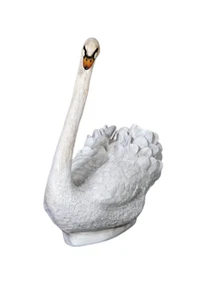 Swan Statue Realistic Figure Lifelike Lifesize Model Elegant White Animal Bird - Picture 1 of 7