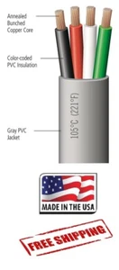 Jacketed Quadraplex Wire Auto - Marine Gray Jacket 16 Ga. 4 Conductor 100' Spool - Picture 1 of 1