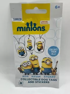 2015 Minions Collectible Dog Tag and Stickers Sealed Pack - Picture 1 of 2