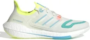 adidas® Men's 11.5 D Ultraboost 22 Running Shoes in White/Sky Rush/Mint Rush - Picture 1 of 9