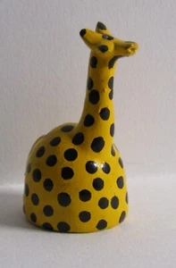 VTG.  MANUEL EUDCIO BRAZILIAN FOLK ART HOLLOW CLAY GIRAFFE FIGURINE (1.5" tall) - Picture 1 of 4