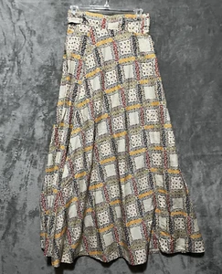 Handmade OFAK Vintage Small Maxi Wrap Skirt Patchwork High Waist Cotton - Picture 1 of 8