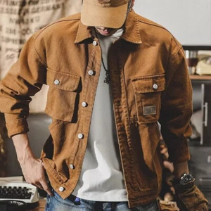 Mens Denim Jacket Loose Fit Button Cotton Casual Jeans Jackets Outwear Fashion - Picture 1 of 16