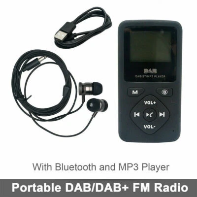 Personal Portable Pocket Digital DAB FM Radio Earphone Bluetooth MP3 Player - Image 1 of 4