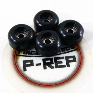 Peoples Republic- CNC Lathed Bearing Wheels for wooden fingerboard  - Black - Picture 1 of 2