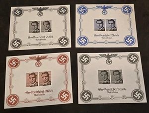 THIRD REICH EVIL LEADER SET NAZI German NSDAP Souvenir Stamp sheets WW2 WWII - Picture 1 of 1