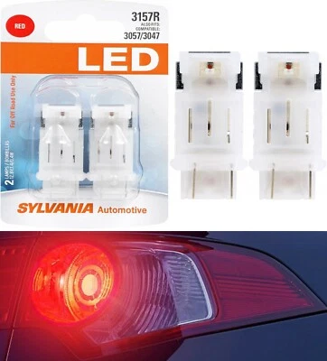 Sylvania LED Light 3157 Red Two Bulbs Brake Stop Tail Replacement Upgrade Lamp - Image 1 of 4