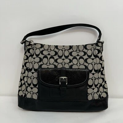 Bolso de hombro Coach Charlie Signature Python Hobo F32081 cuero/lona Foto 1 de 4